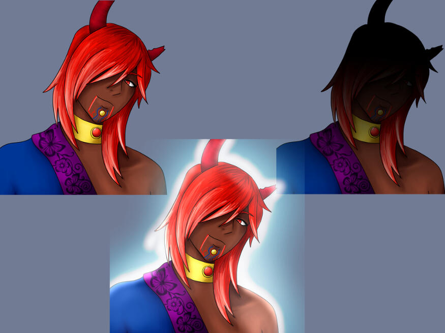 Three Versions of same NPC Icon "Azrael Nox I, Older"